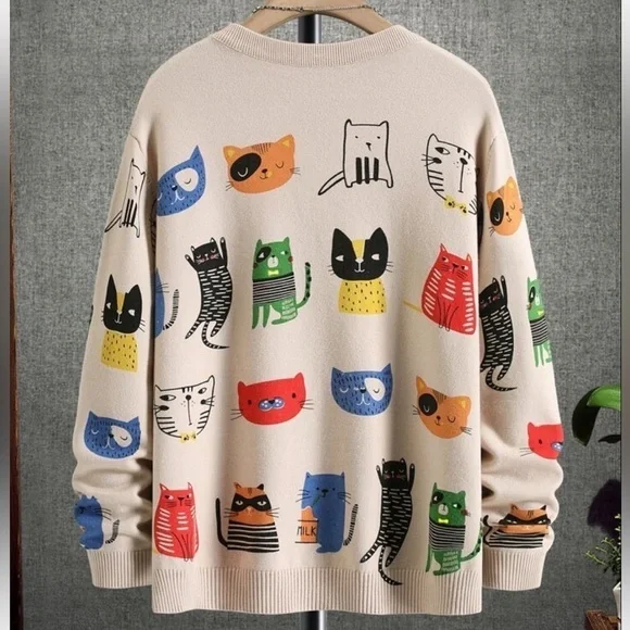 Sweater cats  size large small and medium new SMALL MEDIUM LARGE - Picture 2 of 3